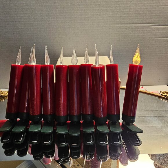 Christmas ornaments Clip-on Candle Ornaments  set of 10, 4" tall - Picture 1 of 4